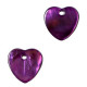 Shell charm round 8mm Heart 9-11mm Dark purple